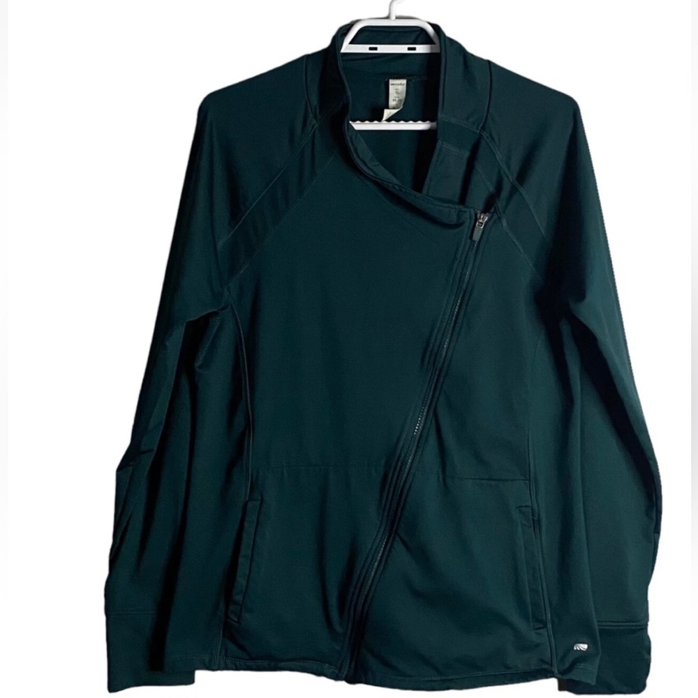 Marika Women's Green Asymmetrical Zip Active Wear Jacket Sz M NWT